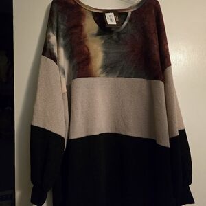 Colorblock Tie Dye Women's Sweater